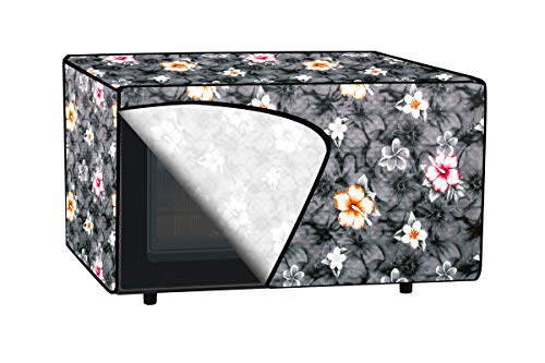 Image of The Furnishing Tree PVC Waterproof Microwave Oven Cover compatible for Morphy Richards 23 L Convection 23MCG Floral Pattern Multi Grey
