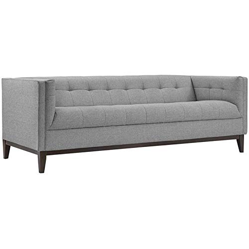Modway Serve Modern Tuxedo Sofa With Upholstered Tufted Fabric In Light Gray #TOP26