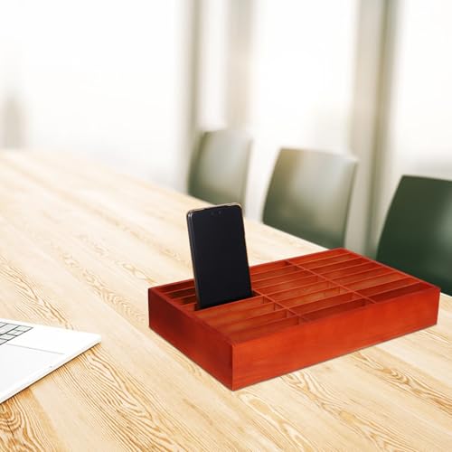 Boîte de rangement en bois pour téléphone portable support compartiments multiples atelier