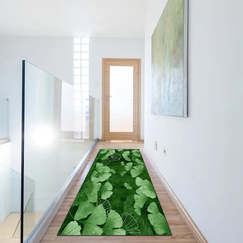 Alfombra de pasillo antideslizante y lavable con diseño de hojas para tu hogar 6
