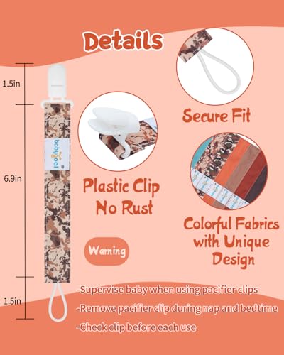 Image of babygoal Baby Pacifier Clips 8 Pack, Pacifier Holder Clip for Boys and Girls Fits Most Pacifier and Binkies-Neutral Color