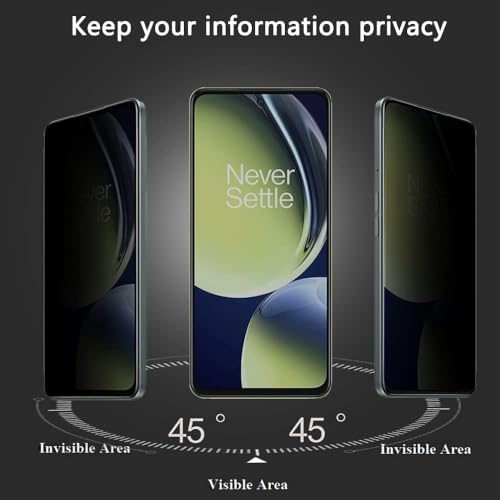 Image of Premium Grade Privacy Tempered Glass Screen Protector Guard for Oneplus Nord CE 3 Lite / C55 / N55 / C53 / C67 5G / Redmi 12 5G (Pack of 1) Anti-Spy /Anti-Peeping 9H Hardness