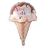 Cartoon big Hamburg ice cream Popcorn cake donut Pizza fruit food balloon birthday party decoration cake shop inflatable balloon (Ice-cream cone)
