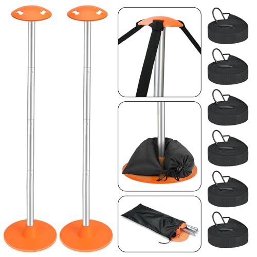 Tuszom 2 Pack Adjustable 1-1/8' D Load-Bearing Steel Boat Cover Support Pole System with Anti-UV...