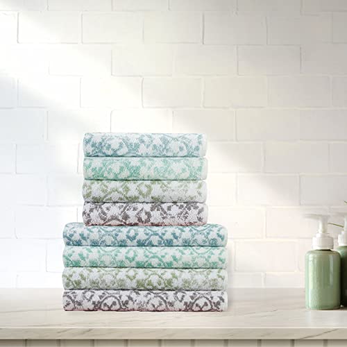Jessica Simpson - Bath Towel 4 Piece Set, Aziza, Premium Bathroom Decor, Includes 2 Hand Towels and 2 Shower Towels, 100% Cotton & Machine Washable, Frosty Green by Jessica Simpson - Image 6