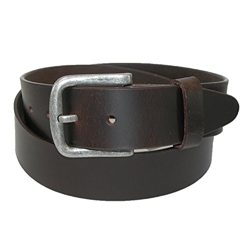 CTM Men's Leather Removable Buckle Bridle Belt