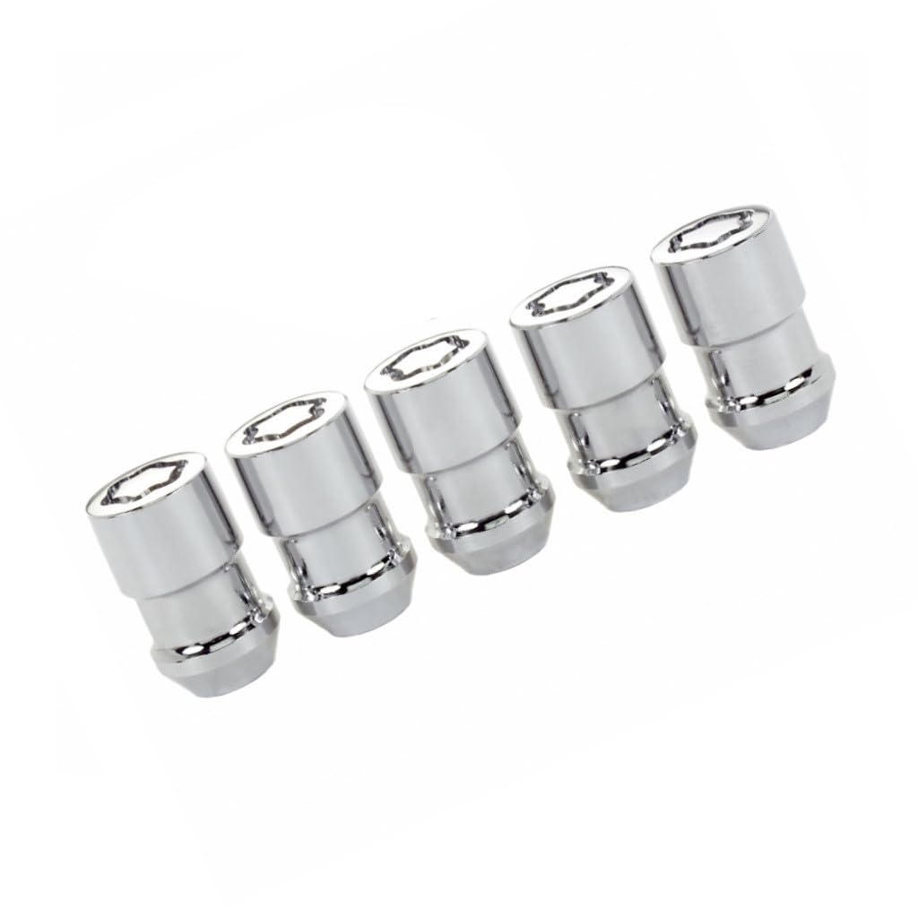 McGard Wheel Lock Nut Set for Jeep Wrangler 1990-2017 | 5 Pack | Cone Seat | 1/2-20 | 3/4 &13/16 Dual Hex | 1.46in. Length | Chrome