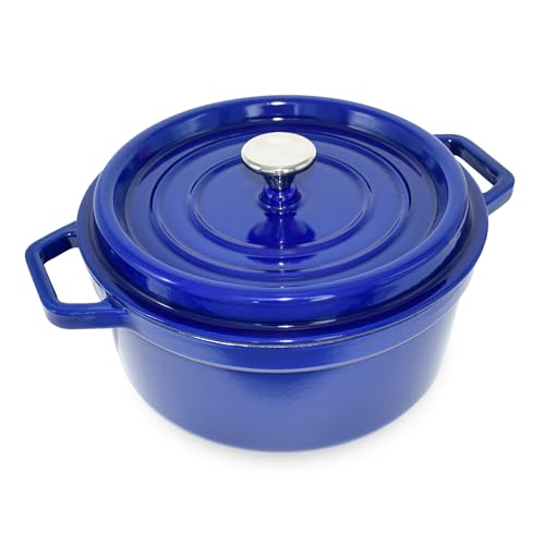 Minluful MLF-26BL 5-Quart Gusseisen Kasserolle Blau