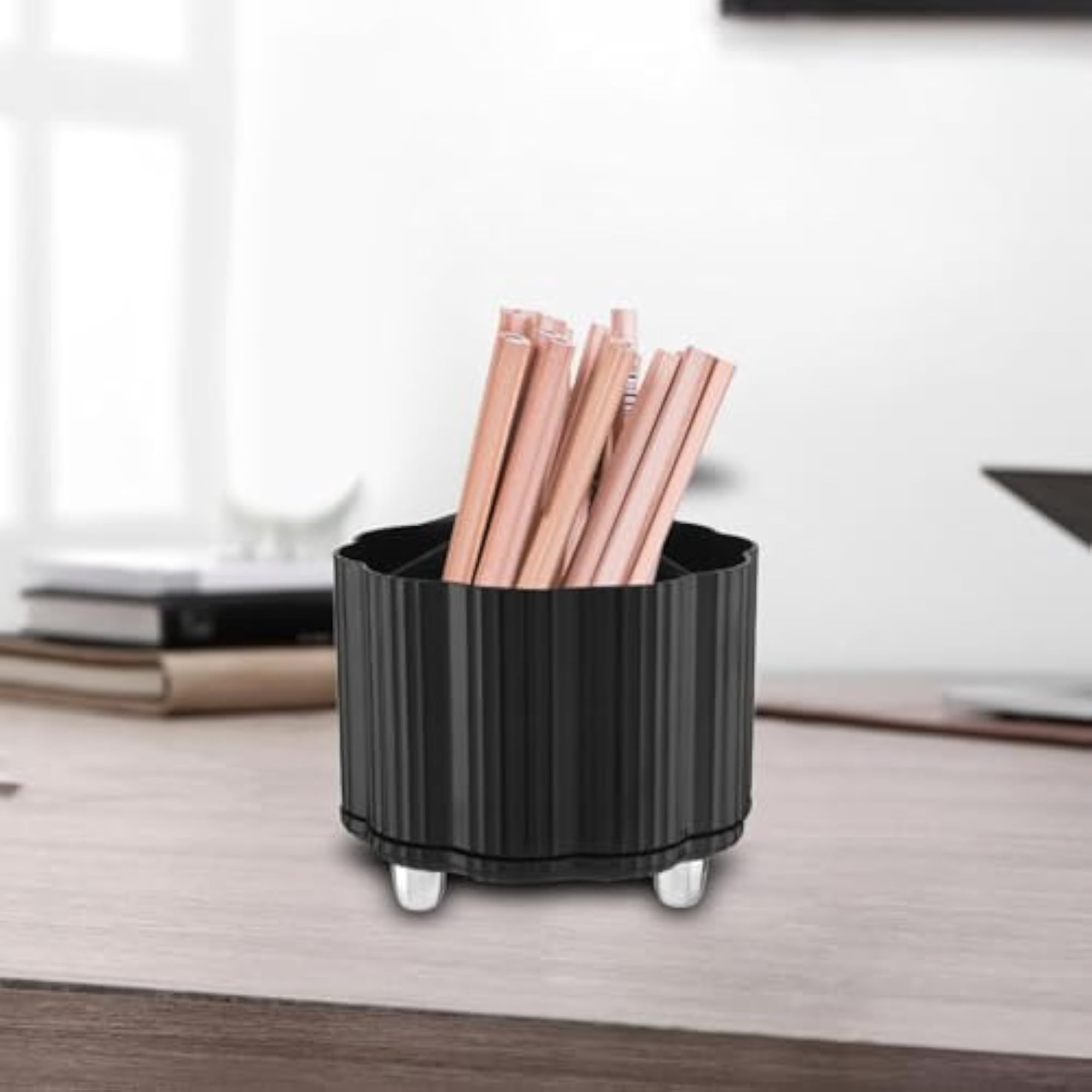 Large Portable 360° Rotating Makeup Brush Holder