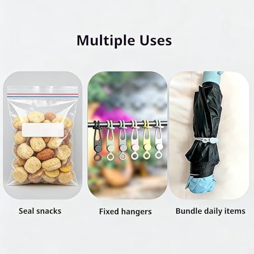 BvnzunTrs 10Pcs Silicone Cable Ties Cable Straps Cord Organizer Computer Cords Phone Charger Reusable Management Wear-resistant Multipurpose Elastic Anti-Tangle for Fastening and Bundling (5 Colors) — view 3