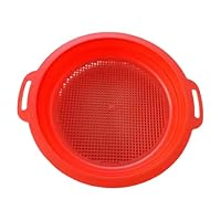 CoudarTitie Sand Sieve Children's Colander Beach Toy Sand PP Material Handle Suitable for Educational Games Summer Activities Research Gi, red
