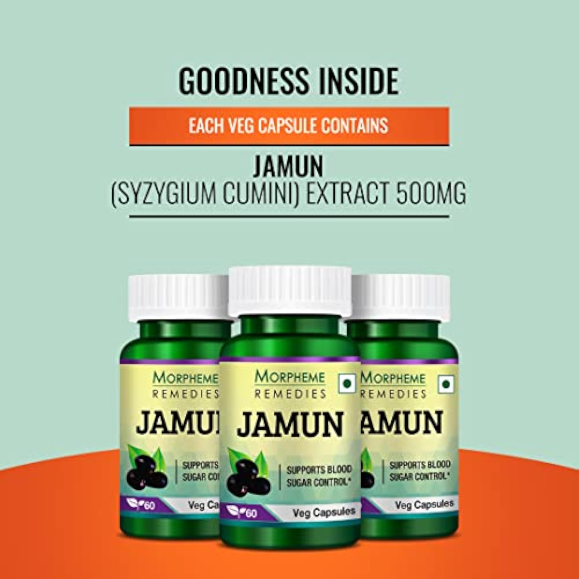 Morpheme Remedies Jamun Capsules, 500 mg, 60 Count