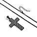 DuoDiner Black Cross Necklace for Men Boys Pendant Chain American Flag Joshua 1:9 Baptism Religious Christian First Communion Confirmation Jewelry Christmas Graduation Gifts Him Teenage Boys Age