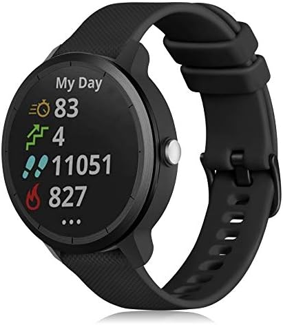 GEAK Compatible with Garmin Vivoactive 3 Band/Vivoactive 3 Music Watch Band/,20mm Silicone Band for Galaxy Active 2 40mm 44mm Bands/Samsung Gear Sport/Galaxy Watch Band 42mm Watch Women Men Black