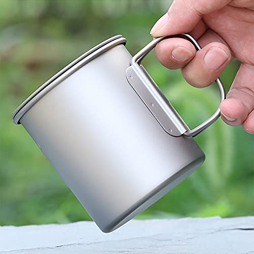 Gainty Copo de titânio ultraleve de 375 ml ao ar livre portátil camping piquenique água xícara de ch