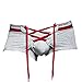 Sandbank Men's Sexy Lingerie Cotton Tie Rope Cute Boxer Brief Underwear Panties (US M = Asian Tag XL, Grey #1)