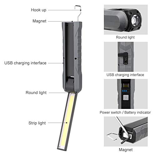 Lampe de poche portable COB lanterne de suspension et éclairage mécanique - 5