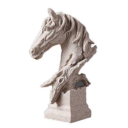 Statue abstraite de tête de cheval en résine noire sculpture de buste moderne pour salon