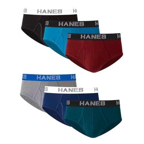 Hanes Mens Ultimate Stretch Brief 6-Pack, L, Assorted