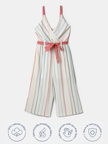 Image of Nautinati Girls Strappy Colourful Jumpsuit | Age 4-8 Years