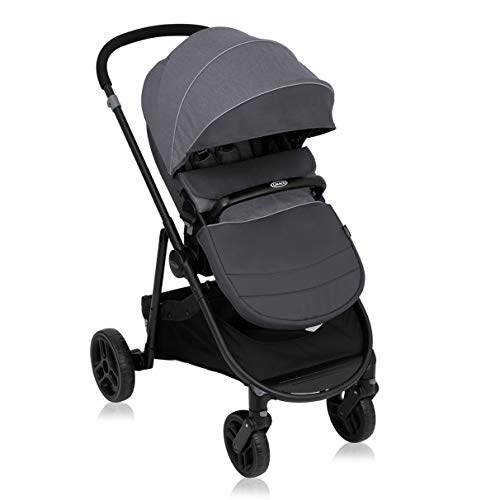 Graco Transform™ 2-in-1 Kinderwagen und Buggy in einem, ab Geburt bis ca. 4 Jahre (0 bis 22 kg), klein zusammenklappbar, mit Regenschutz und Fußsack, grau, Slate