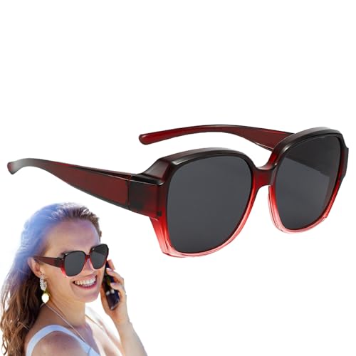 Genérico Gafas de sol polarizadas para mujer, gafas de sol polarizadas - Gafas para hombres y mujeres - Protección UV, montura cuadrada, sombra facial polarizada para conducir, montar a caballo
