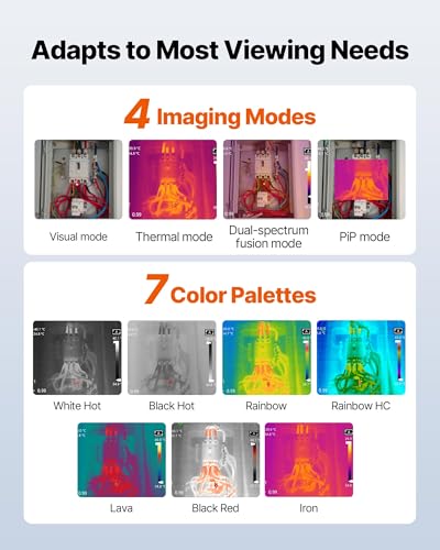 Image of 2025 AI-Powered Thermal Imager Pro,Thermal Imaging Camera with 256x192 IR Resolution & 2MP Visual Camera, 25Hz, 3.5 inch Touch Screen, -4F to 1022F, WiFi