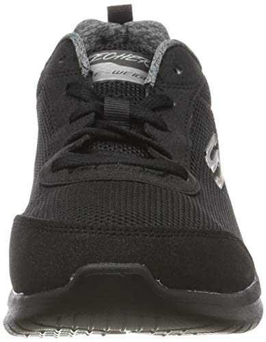Skechers Skechers Women's Sneaker Trainers, Black Black Mesh Duraleather Trim BBK, 8