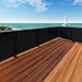 Windscreen4less 2.5' x 10' Balcony Privacy Fence Screen Mesh Windscreen Fencing Shield Cover for Apartment Deck Patio Yard Porch Pool Railings, Black