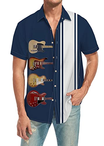 Ecosunny Bowling Shirts for Men Short Sleeve Polo Shirt Casual Slim Fit Golf Shirt3