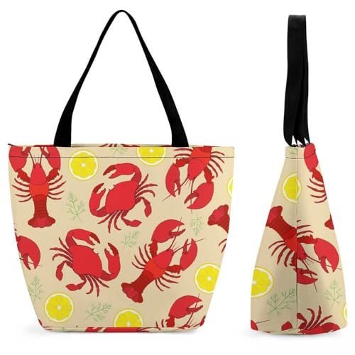 Sac de shopping homard rouge grand sac à main femme bandoulière de voyage