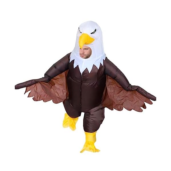 Mxosum inflatable eagle costume for adult air blow up bald eagle halloween costume happy independence day celebration costume - image 4