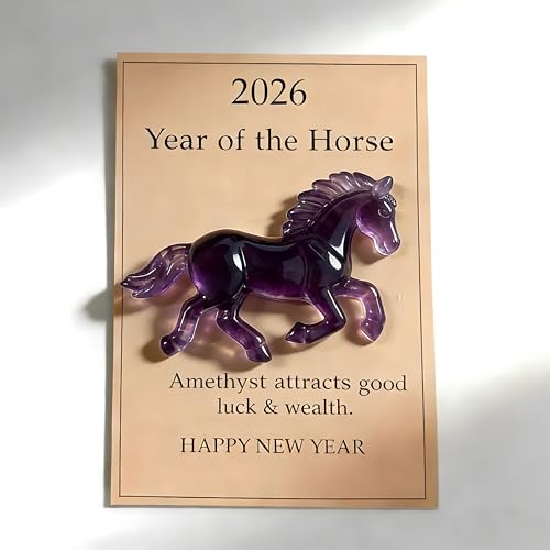 Little Horse Pocket Hug Year of the Horse 2026 Gifts 3D Crystal Horse Figurine A Symbol of Strength New Beginnings HorseThemed Resin Ornament with Card Symbolizing Good Luck Peace and Happiness