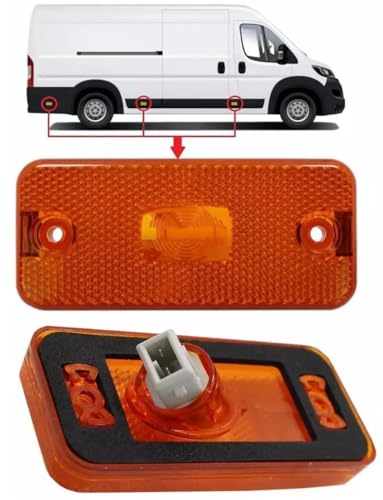 Image of AUTOVIEW Fit Peugeot Boxer,Citroen Relay,Fiat Ducato 2006-2024, Vauxhall Movano MK3 2022-On, Iveco Daily 2006-2014 Side Marker Indicator Lamp Light Lens Amber (Peugeot Boxer 2006-2024)