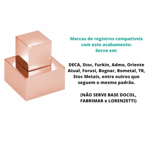 Acabamento Registro Quadrado 1.1/2 Rose Gold Brilhante