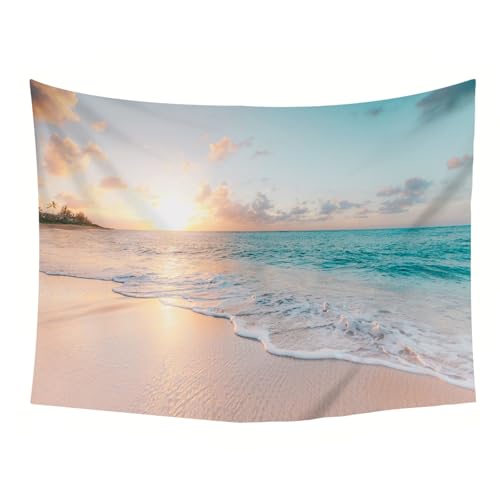 Tapiz para colgar en la pared con paisaje de puesta de sol RDSGYZ, textil de 130x150cm de playa 5