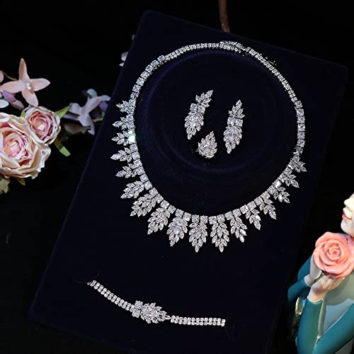 Conjunto de joyería de 4 piezas para lucir elegante en vestidos de boda
