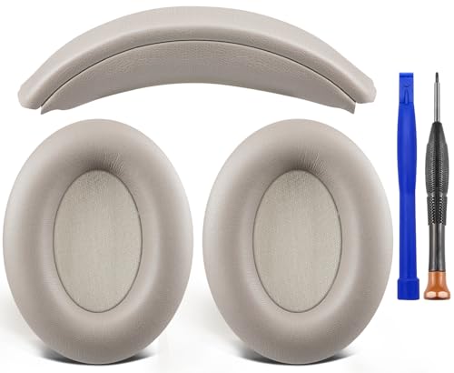 SOULWIT Mousse Coussin Coussinets + Bandeau Headband, Kit de Remplacement pour Sony WH-1000XM3 Les Circum-auraux Casques, pièce de Rechange pour Le Coussinet de Bandeau et Les Coussinets d’Oreille