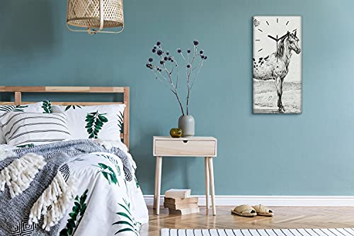 Horloge sur toile art moderne avec impression de haute qualité animaux 30x60 - 5