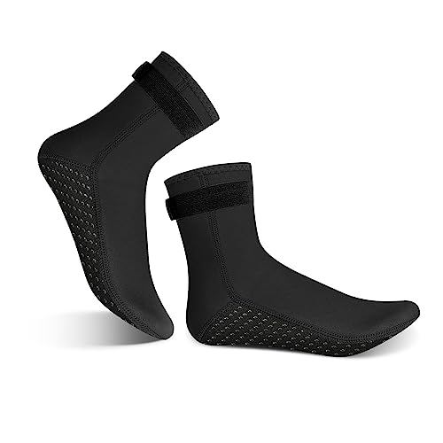 TAFACE 1 par de calcetines de buceo para adultos con cintas adhesivas, aletas, calcetines de natación, equipo profesional de buceo, protector de pies de buceo, antideslizante, resistente a los cortes