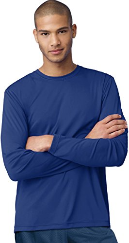 Hanes Cool DRI'Performance mens Long-Sleeve T-Shirt,Deep Royal,X-Large