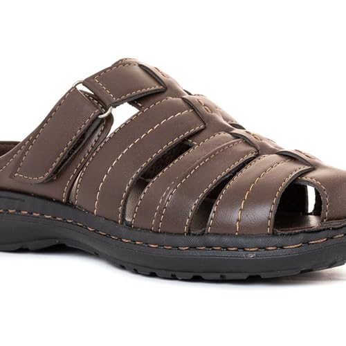 Image of Khadim's 9361254 Lightweight Durable Extra Soft Trendy Premium Stylish Casual Velcro Strap /Slip-On Sandals | Floaters For Men