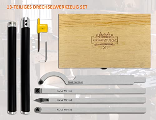 Drechseleisen Holzwurm Set mit Hartmetall-Schneidplatten