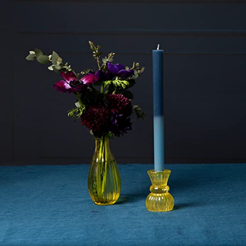 Talking Tables Yellow Glass Bud Vase for Flowers | Small Ribbed Narrow Necked Bottles for Home Décor, Arrangements, Easter, Wedding Centrepieces for Table Decorations, Windowsill, One Size - Cosy Home Interiors Talking Tables Yellow Glass Bud Vase for Flowers | Small Ribbed Narrow Necked Bottles for Home Décor, Arrangements, Easter, Wedding Centrepieces for Table Decorations, Windowsill, One Size - Image 3