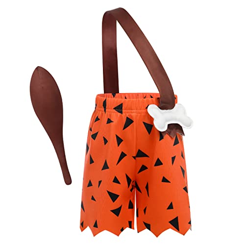 Image of Kids Caveman Costume Historical Stone Age Birthday Outfits for Girls Boys Halloween Dress Up Party Photo Shoot