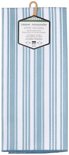 Image of Now Designs Slate Blue Collection Recycled Microfiber Dishtowel, W18 x L28in, Soft & Versatile Kitchen Towel