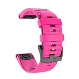 [SQHYWJ] 20mm 22mm 26mm シリコンウォッチバンド 替えベルト はに適合 GARMIN(ガーミン) Fenix 8 / Fenix 7X / Fenix 6X / Fenix 5X /Fenix 7/6/5 用 交換 ベルト クイックリリース瞬時取り付け (ピンク 22mm