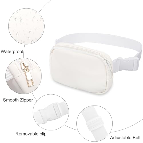Image of VOROLO Fanny Pack For Women And Men Crossbody Bag Belt Bag PU White