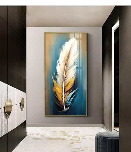 Affiche plumes abstraites pour une décoration salon moderne chic