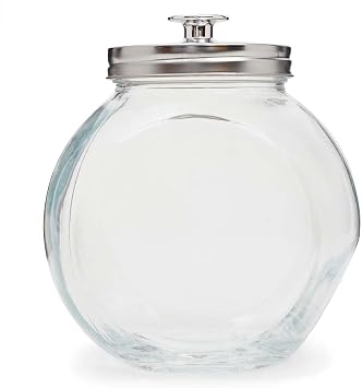 Home Basics Glass Cookie Candy Jar Storage Container with Fresh Sealed Lid Kitchen Home Decor Storage Medium